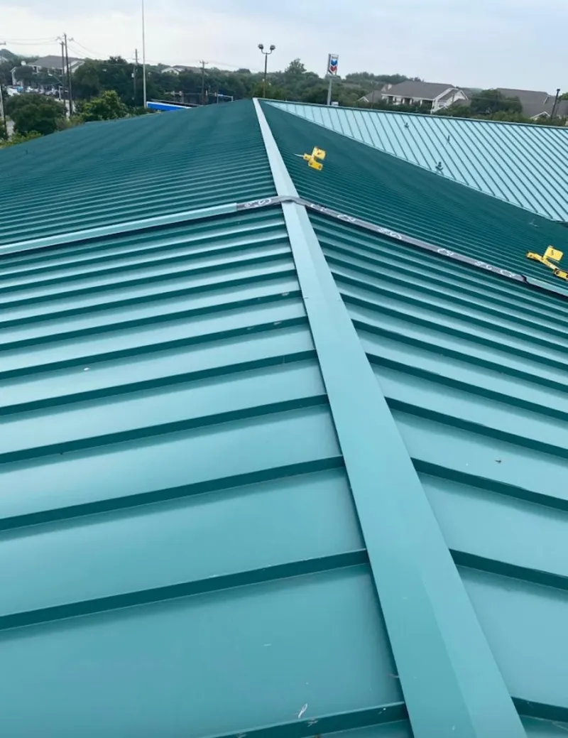 Green commercial metal roof ridge and valley for Metal Roof Repair in Truth or Consequences
